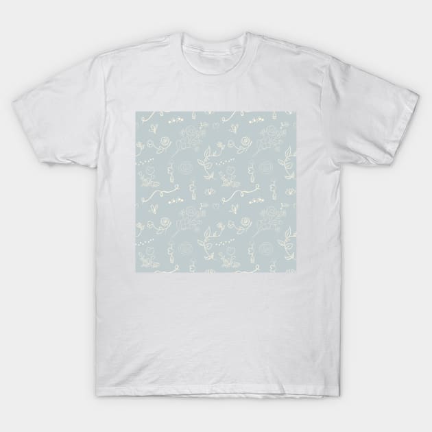 Elegant seamless pattern with flowers, vector illustration T-Shirt by AnaMOMarques